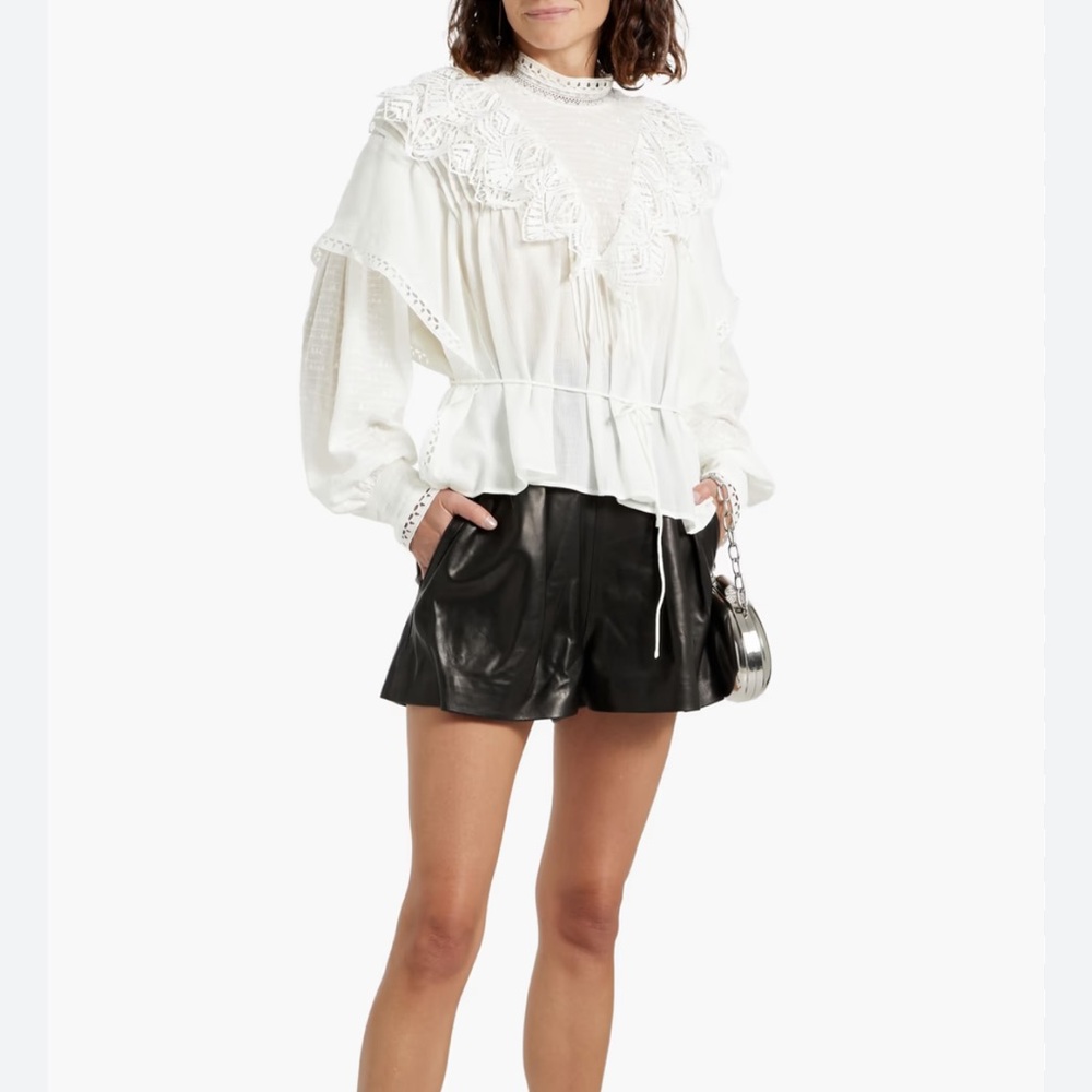 IRO White Textured Blouse lace size S